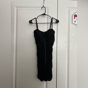 Fashion Nova Can’t Be Bothered Mesh Mini Dress Black